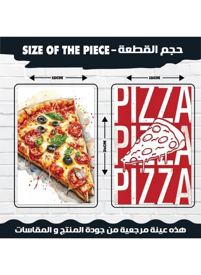 طقم لوحات فاخرة 12 قطعة لتزيين المطبخ وغرف الطعام ورق كوشيه 300 جرام تصميمات عصرية لصور الأطعمة والمخبوزات والحلويات الملونة والشهية، مثالية لديكور المنزل والمطاعم والكافيهات الراقية جداً. - Image 3